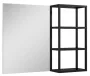 Arezzo design Monterey függőpolc üveggel 40x80 cm, matt fekete AR-168186