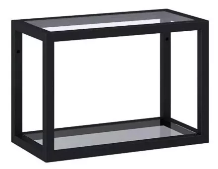 Arezzo design Monterey függőpolc üveggel 40 cm, fekete AR-168188