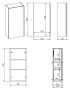 Arezzo design Monterey felsőszekrény 40x21,6x80 cm, 1 ajtóval, matt fekete AR-168190
