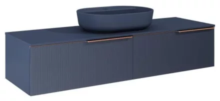 Arezzo design márványpult 160x46 cm, matt kék kivitelben