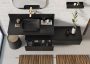 Arezzo design márvány fali panel 80x20 cm, matt fekete AR-168263