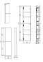 Arezzo design univerzális állószekrény 40x180 cm, magasfényű fekete AR-168326