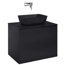   Arezzo design Malibu matt fekete alsószekrény 1+1 fiók, 70 cm AR-168386