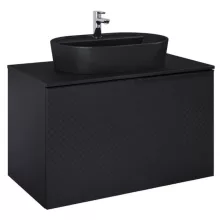   Arezzo design Malibu matt fekete alsószekrény 1+1 fiók, 90 cm AR-168387