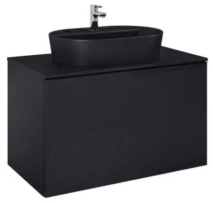 Arezzo design Malibu matt fekete alsószekrény 1+1 fiók, 90 cm AR-168387