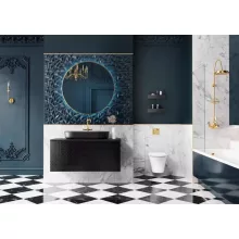   Arezzo design Malibu matt fekete alsószekrény 1+1 fiók, 120 cm AR-168388