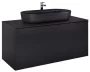 Arezzo design Malibu matt fekete alsószekrény 1+1 fiók, 120 cm AR-168388