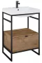 Arezzo design Nebo alsószekrény 60x45,5 cm, 1 fiókkal, canela tölgy, matt fekete AR-168431SET