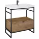 Arezzo design Nebo alsószekrény 80x45,5 cm, 1 fiókkal, canela tölgy, matt fekete AR-168432SET