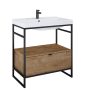 Arezzo design Nebo alsószekrény 80x45,5 cm, 1 fiókkal, canela tölgy, matt fekete AR-168432SET