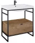 Arezzo design Nebo alsószekrény 80x45,5 cm, 1 fiókkal, canela tölgy, matt fekete AR-168432SET