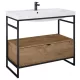 Arezzo design Nebo alsószekrény 100x45,5 cm, 1 fiókkal, canela tölgy, matt fekete AR-168433SET