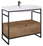 Arezzo design Nebo alsószekrény 100x45,5 cm, 1 fiókkal, canela tölgy, matt fekete AR-168433SET
