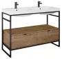 Arezzo design Nebo alsószekrény 120x45,5 cm, 2 fiókkal, canela tölgy, matt fekete AR-168434SET