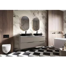   Arezzo design Sharon ovális LED tükör 52x92 cm, fekete AR-168462