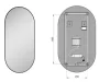 Arezzo design Sharon ovális LED tükör 52x92 cm, fekete AR-168462