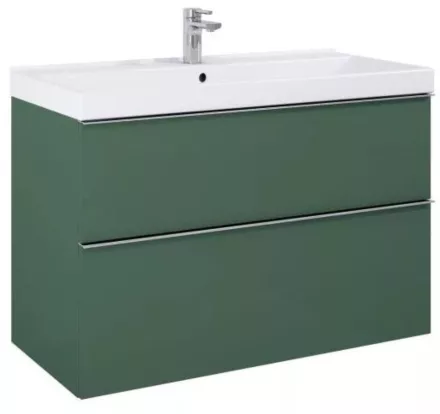 Arezzo design Monterey 80 alsószekrény szifonkivágással, 2 fiókkal, matt zöld AR-168561