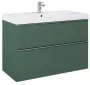 Arezzo design Monterey 80 alsószekrény szifonkivágással, 2 fiókkal, matt zöld AR-168561