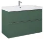 Arezzo design Monterey 100 alsószekrény 2 fiókkal és szifonkivágással, matt zöld AR-168562