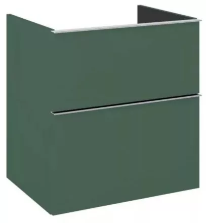 Arezzo design Monterey 60 alsószekrény mosdópulthoz szifonkivágás nélkül, 2 fiókkal, matt zöld AR-168564