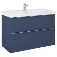   Arezzo design Monterey 80 alsószekrény szifonkivágással, 2 fiókkal, matt kék AR-168575