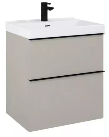 Arezzo design Monterey 60 alsószekrény szifonkivágással, 2 fiókkal, matt beige AR-168586