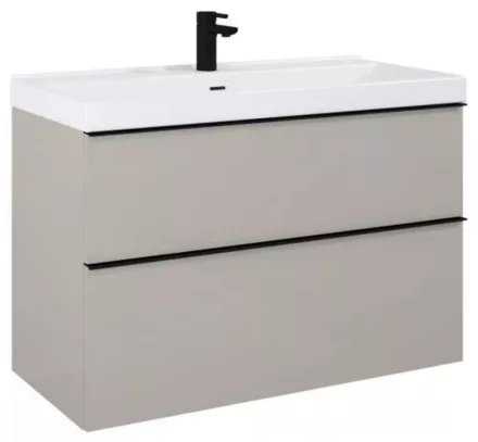 Arezzo design Monterey 80 alsószekrény szifonkivágással, 2 fiókkal, matt beige AR-168588