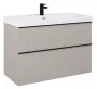 Arezzo design Monterey 100 alsószekrény 2 fiókkal és szifonkivágással, matt bézs AR-168589