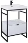 Arezzo design Nebo alsószekrény 60x45,5 cm, 1 fiókkal, fényes fehér, matt fekete AR-168671SET