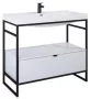 Arezzo design Nebo alsószekrény 100x45,5 cm, 1 fiókkal, fényes fehér, matt fekete AR-168673SET