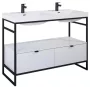 Arezzo design Nebo alsószekrény 120x45,5 cm, 2 fiókkal, fényes fehér, matt fekete AR-168674SET
