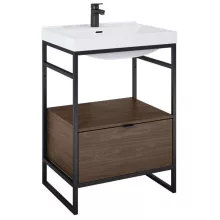   Arezzo design Nebo alsószekrény 60x45,5 cm, 1 fiókkal, lincoln dió, matt fekete AR-168679SET