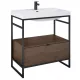 Arezzo design Nebo alsószekrény 80x45,5 cm, 1 fiókkal, lincoln dió, matt fekete AR-168680SET