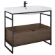 Arezzo design Nebo alsószekrény 100x45,5 cm, 1 fiókkal, lincoln dió, matt fekete AR-168681SET