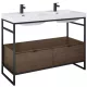 Arezzo design Nebo alsószekrény 120x45,5 cm, 2 fiókkal, lincoln dió, matt fekete AR-168682SET