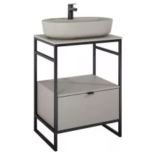   Arezzo design Nebo alsószekrény 60x45,5 cm, 1 fiókkal, matt beige, matt fekete AR-168757SET