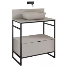   Arezzo design Nebo alsószekrény 80x45,5 cm, 1 fiókkal, matt beige, matt fekete AR-168758SET