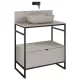Arezzo design Nebo alsószekrény 80x45,5 cm, 1 fiókkal, matt beige, matt fekete AR-168758SET