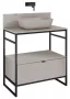 Arezzo design Nebo alsószekrény 80x45,5 cm, 1 fiókkal, matt beige, matt fekete AR-168758SET