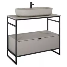   Arezzo design Nebo alsószekrény 100x45,5 cm, 1 fiókkal, matt beige, matt fekete AR-168759SET
