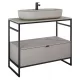 Arezzo design Nebo alsószekrény 100x45,5 cm, 1 fiókkal, matt beige, matt fekete AR-168759SET