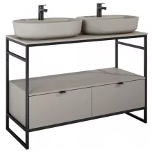   Arezzo design Nebo alsószekrény 120x45,5 cm, 2 fiókkal, matt beige, matt fekete AR-168760SET