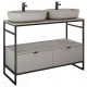 Arezzo design Nebo alsószekrény 120x45,5 cm, 2 fiókkal, matt beige, matt fekete AR-168760SET