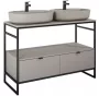 Arezzo design Nebo alsószekrény 120x45,5 cm, 2 fiókkal, matt beige, matt fekete AR-168760SET