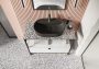 Arezzo design Terrazzo márvány mosdópult 120x46 cm, matt fekete mintázatú AR-168821
