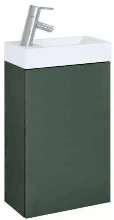 Arezzo design Mini alsószekrény mosdóval 40 cm, 1 ajtóval, matt zöld AR-168993