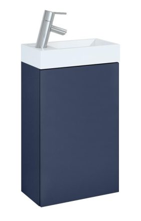 Arezzo design Mini alsószekrény mosdóval 40 cm, 1 ajtóval, matt kék AR-168994