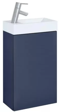 Arezzo design Mini alsószekrény mosdóval 40 cm, 1 ajtóval, matt kék AR-168994