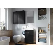   Arezzo design Mini alsószekrény mosdóval 40 cm, 1 ajtóval, matt fekete AR-168996