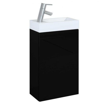 Arezzo design Mini alsószekrény mosdóval 40 cm, 1 ajtóval, matt fekete AR-168996